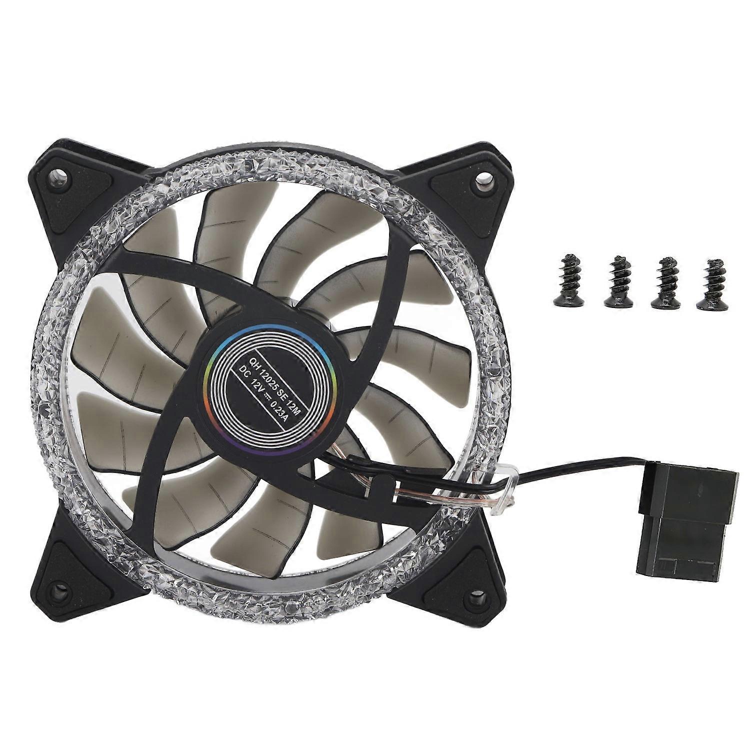Computer Cooling Fan 120mm Wireless Double RGB Circles Quiet Edition Transparent Leaf PC Fan for Com