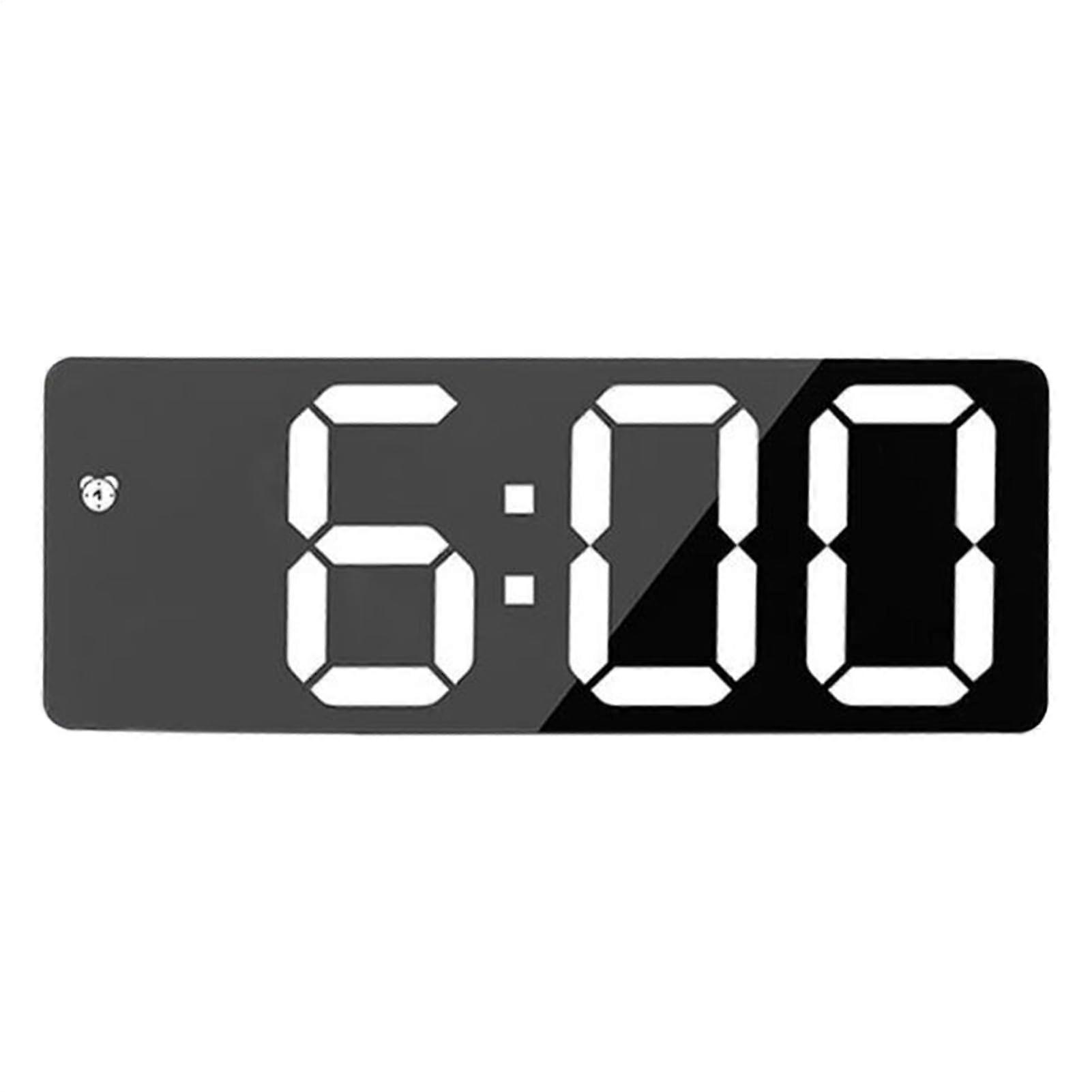 Mirror Alarm Clock, LED Digital Desk Clock, 2Mode LargeNumber Display, Modern Bedroom Clock