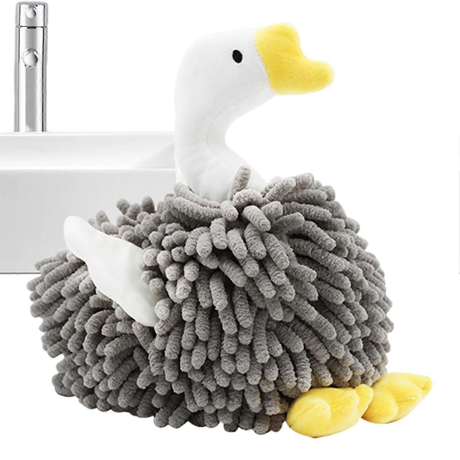 Hand Towels for Bathroom Chenille Hand Towel With Loop Absorbent Plush Drying Towel Gray Accessories