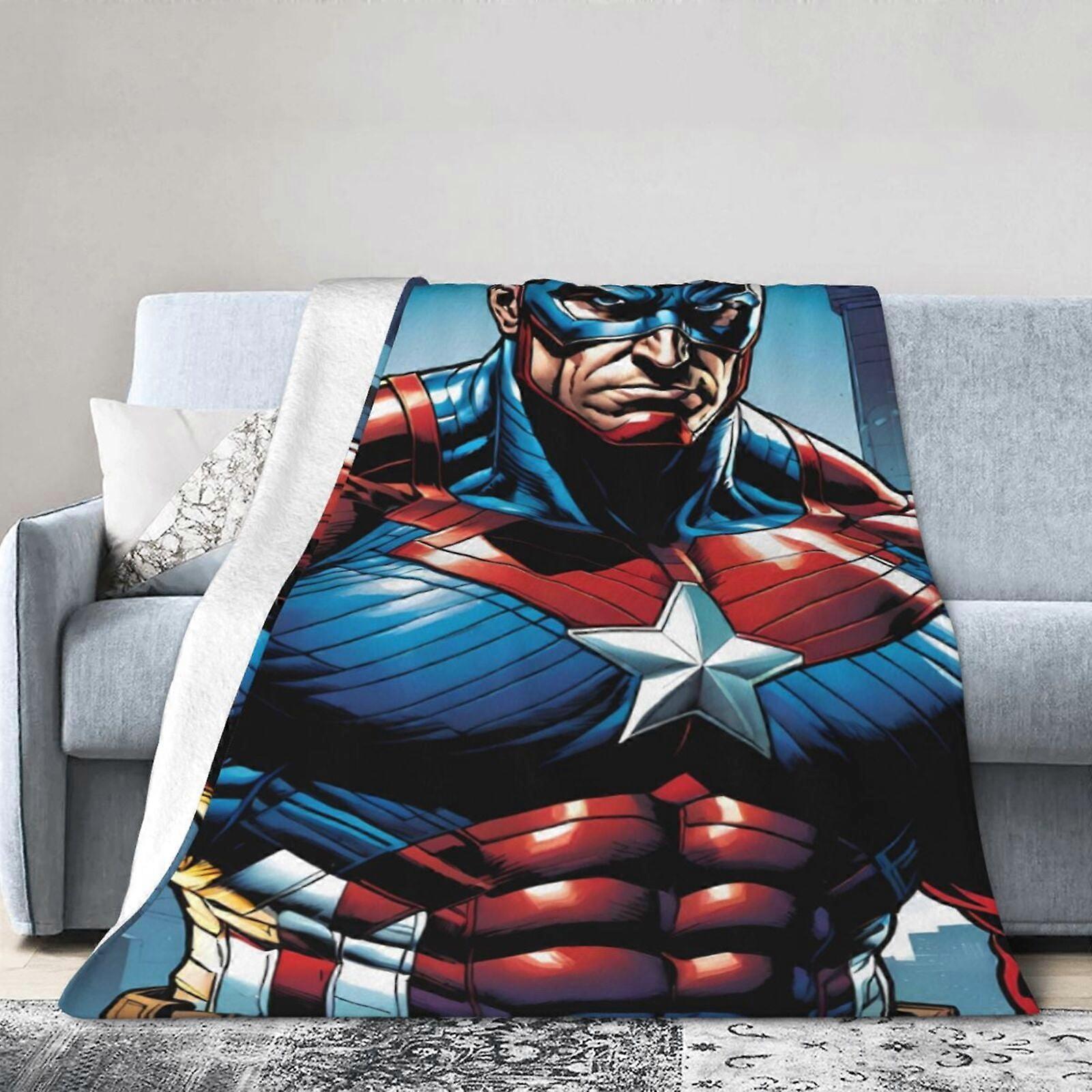 캡틴 아메리카 담요 던지기 침구실 장식 플란넬 담요 침대 소파용 40"X30"