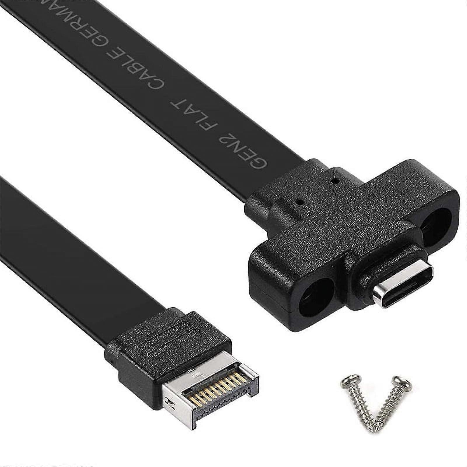 USB 3.1 Front Panel Type E to Type C Extension Cable ,Gen 2 (10 Gbit/S) Internal Adapter Cable,with 2 Screws (50cm)