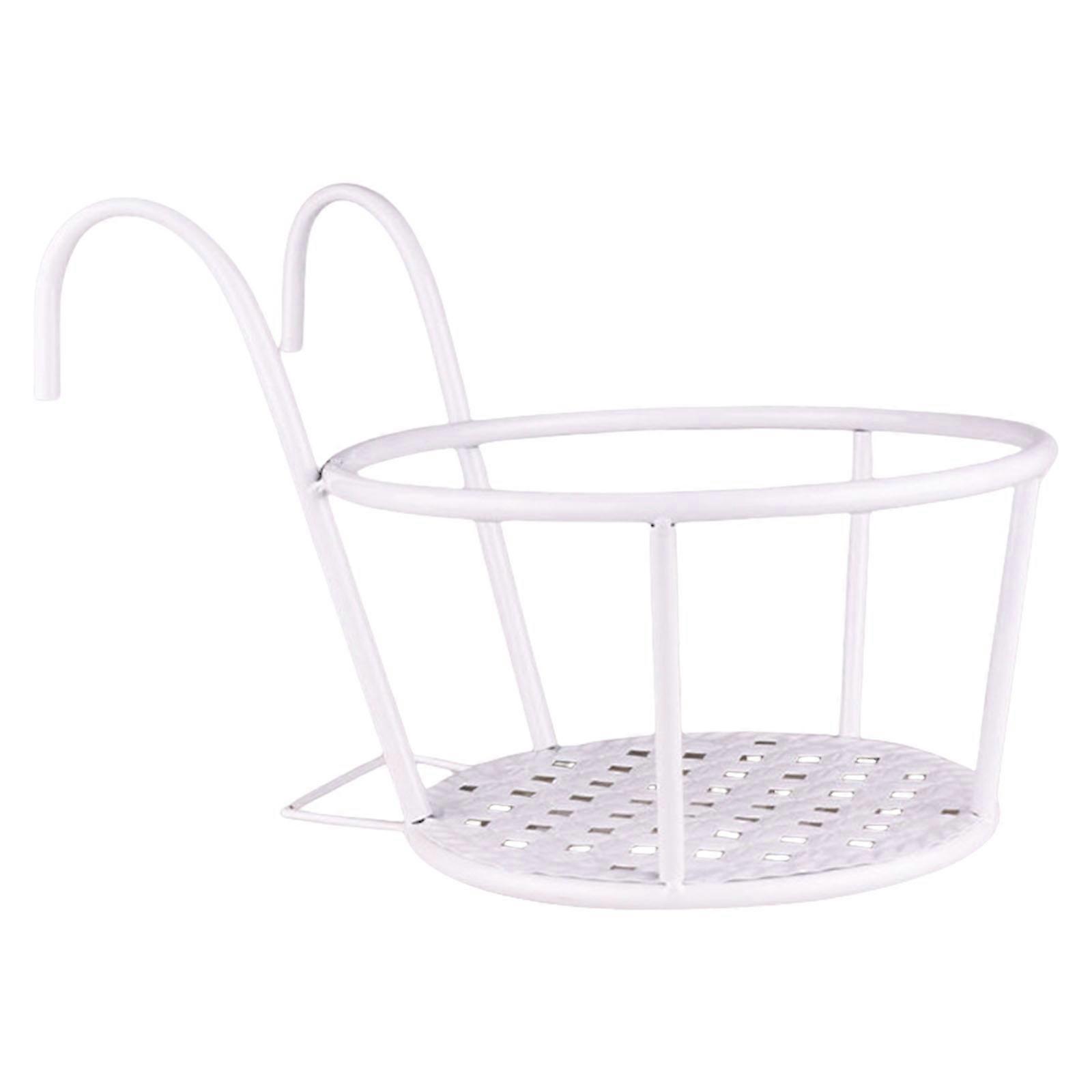 Wall Planter Shelf Rustproof Iron Storage Rack Space Saving Vertical Garden Organizer For Multiple Flower Pots  White