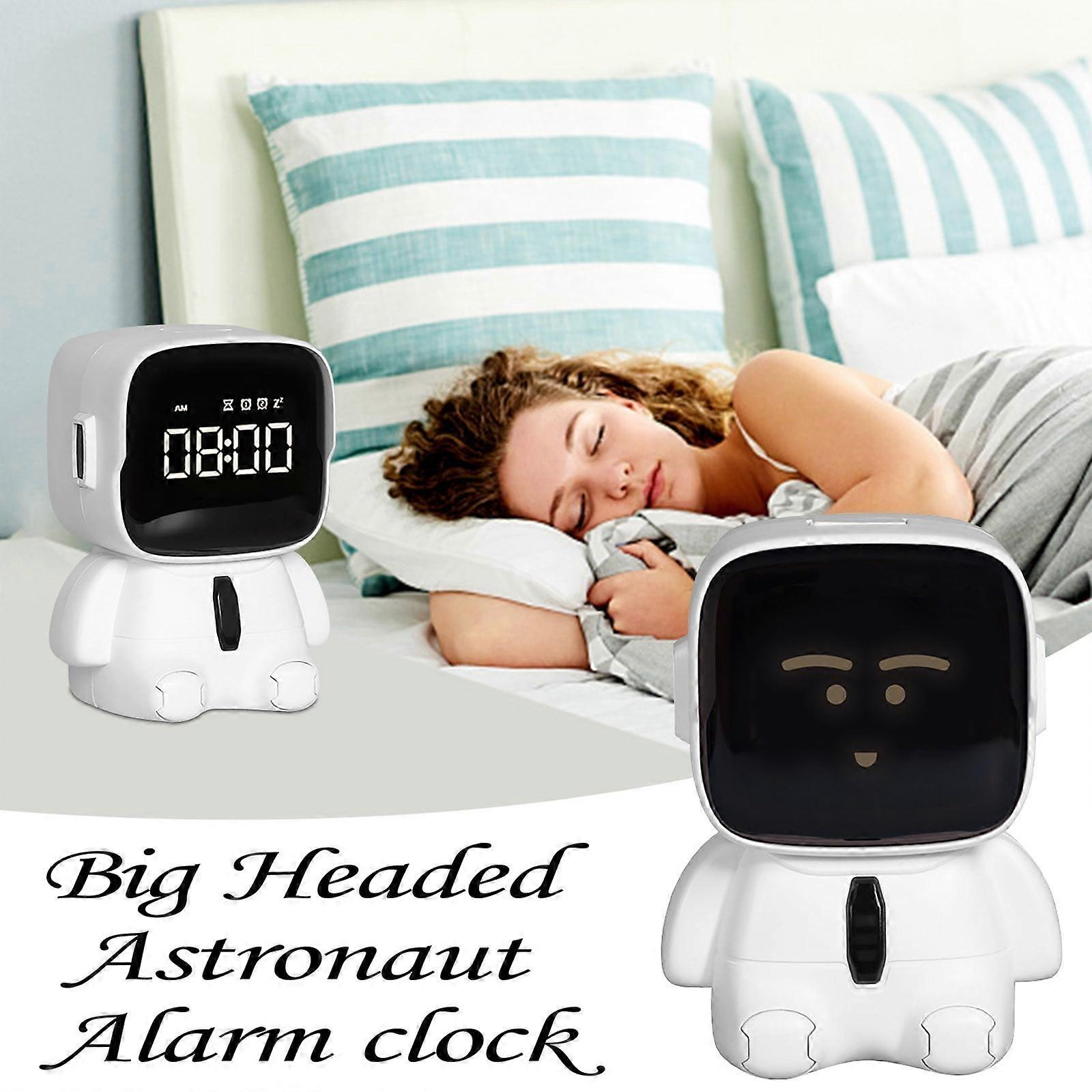 Donemore Big Headed Astronaut Timer, Intelligent Digital Wake Up Alarm Clock for Deep Sleepers Adults Teenagers Kids