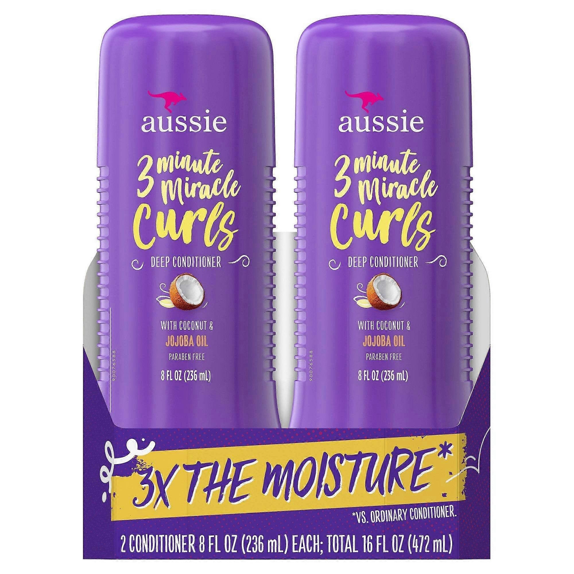Aussie Miracle Curls 3 Minute Miracle Conditioner Twin Pack, 2 Ea