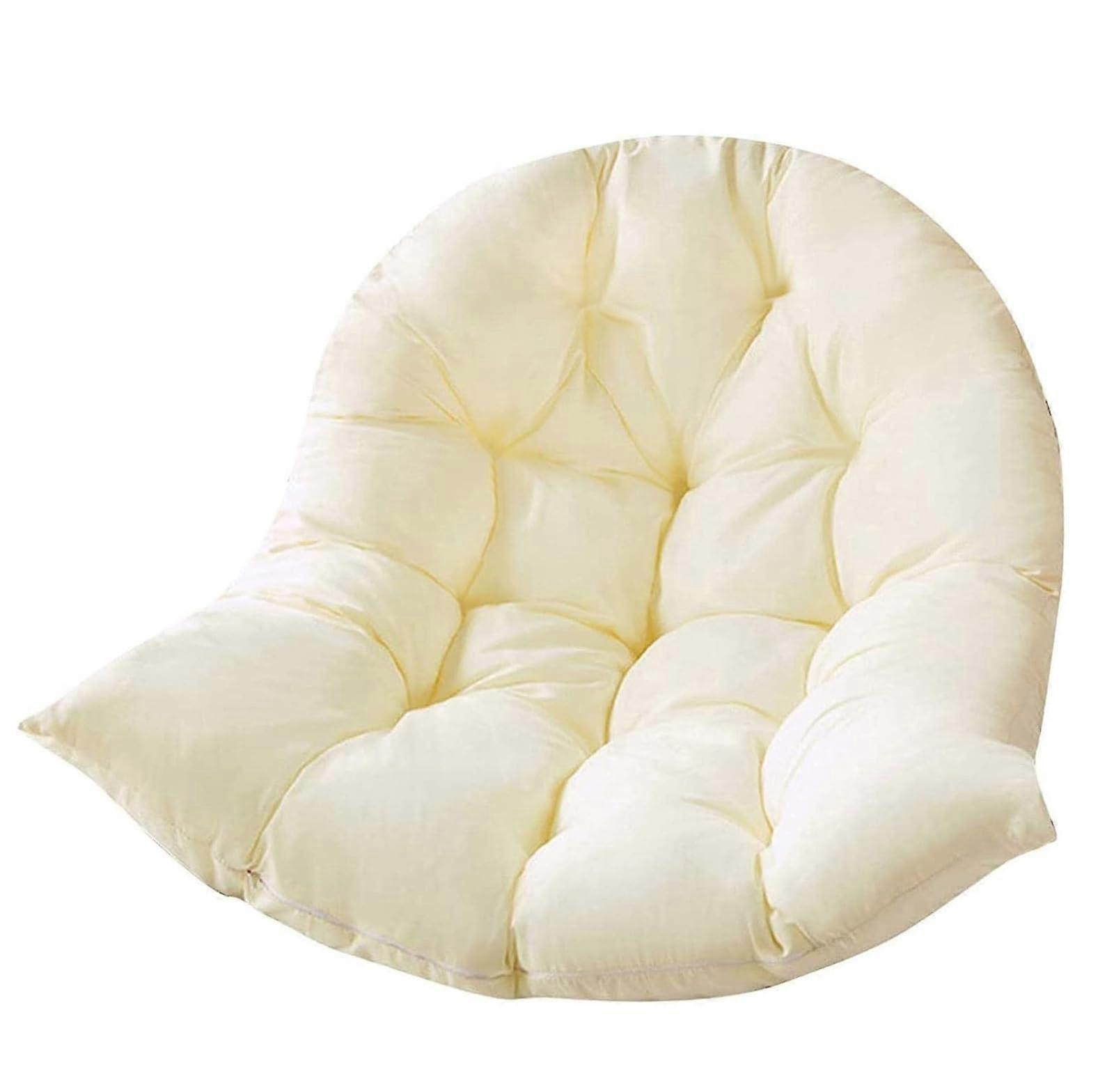 Hammock Swing Chair Cushion with Thickened Soft Padding for Hanging Egg Chairs Indoor Outdoor Garden Use White
