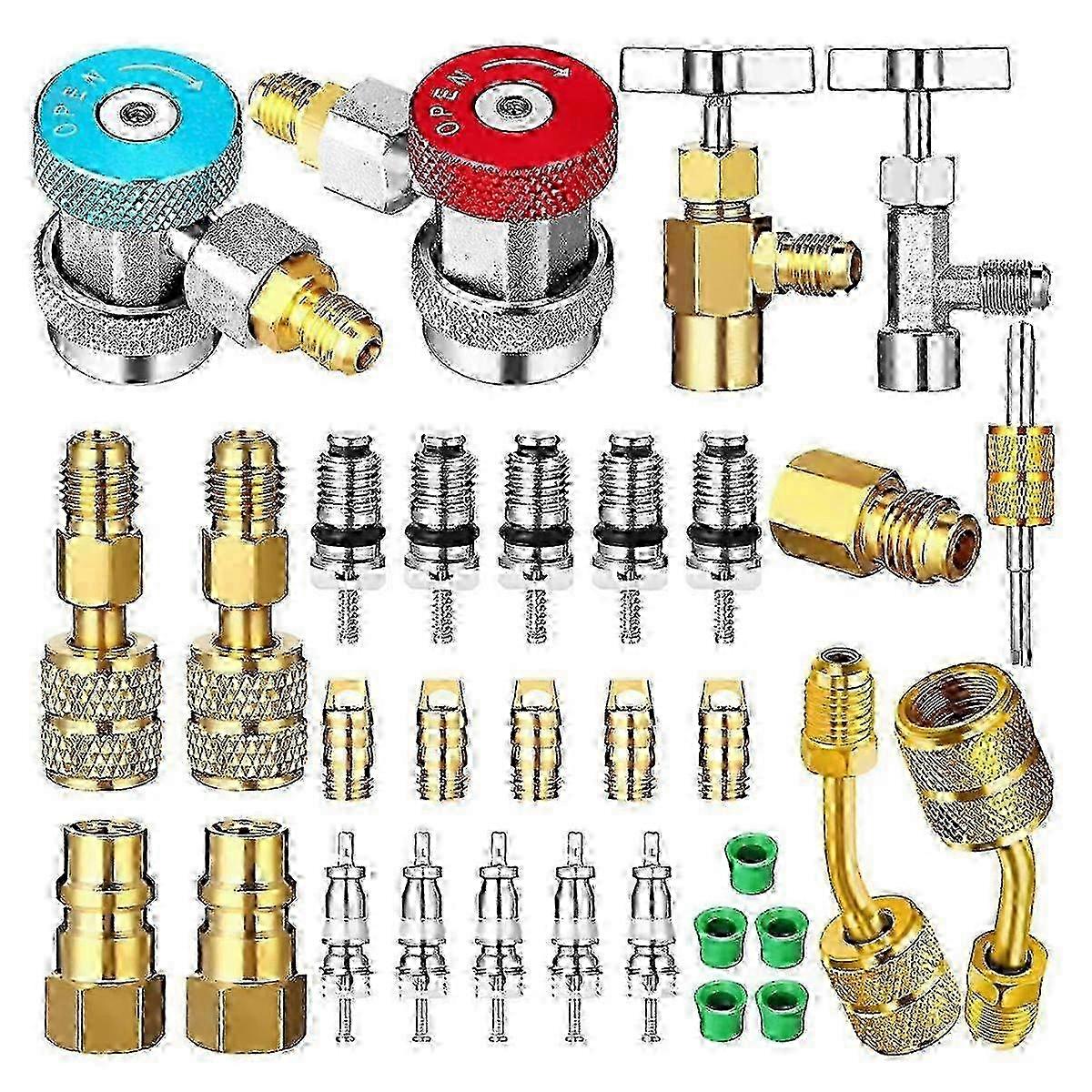 AC R134A Adapter Quick Coupler Kit, R134a Tank Tap Valve R134a to R22/410a suitable for Air Conditioning Ref