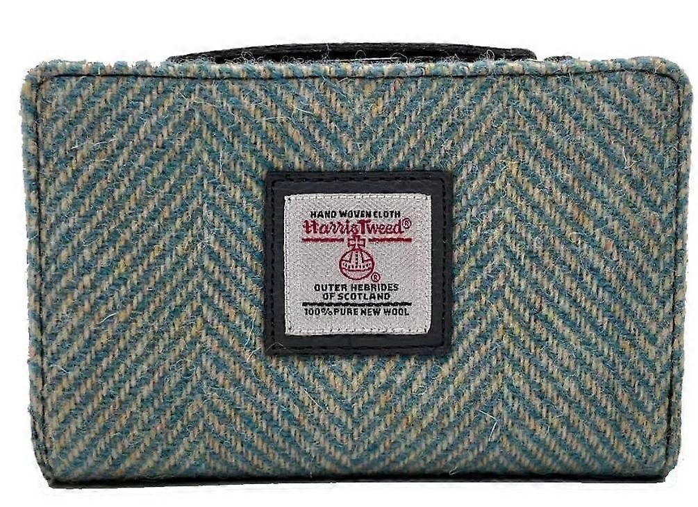 Maccessori Harris Tweed Medium Zip Purse - Turquoise Blue