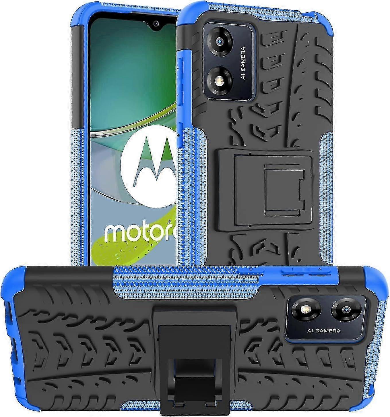 for Motorola Moto E13 - Lime Dual - Layer Kickstand Shockproof Phone Case
