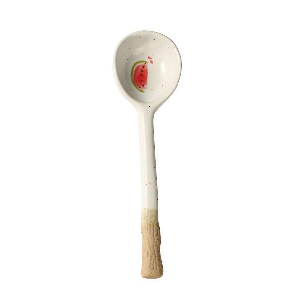 Adorable Ceramic Spoon Multi Color Simple Design For Restaurant Use Porridge Spoon 1Pack