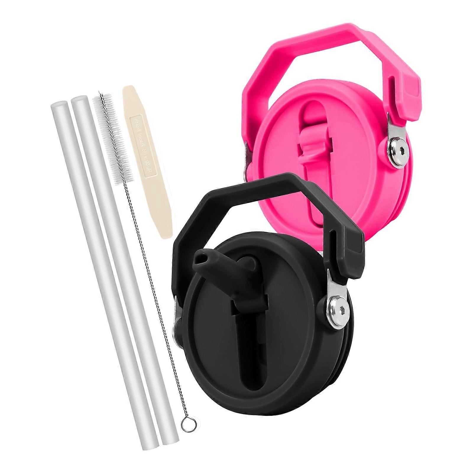 Upgraded Straw Handle Replacement Part Premium Silicone Gaskets Rotational Lock System Fit Most Efficient Drink Container Multicolor