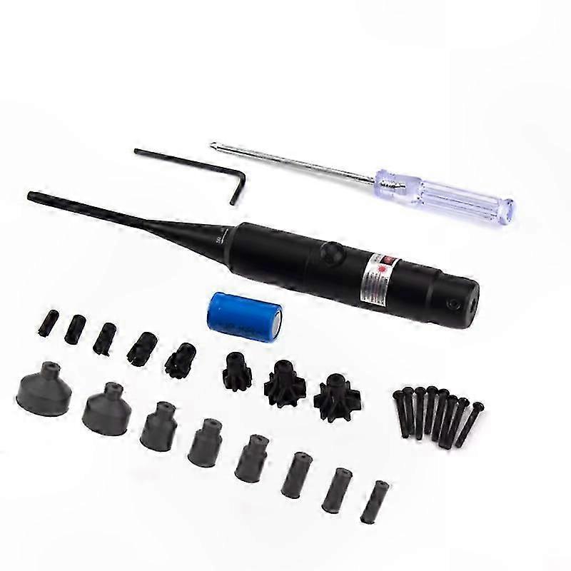 Aluminum Alloy Laser Calibration Tool with 18 Adapters, Green/Red Cross-Border Aiming Device, Turn-Free Precision Instrument