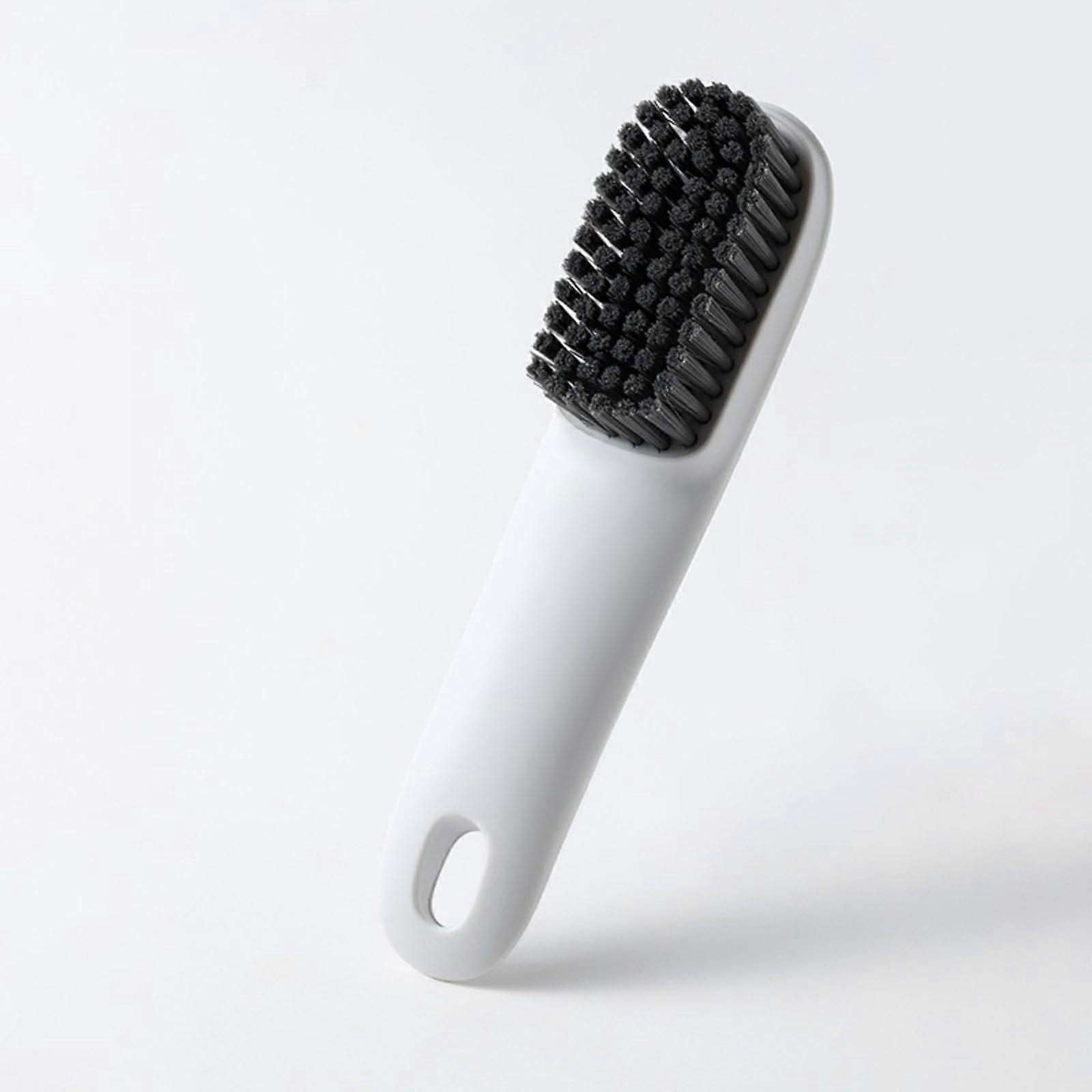 Long Handled Shoe Brush with Soft Bristles for Gentle Upper Cleaning, White Gray Household Tool