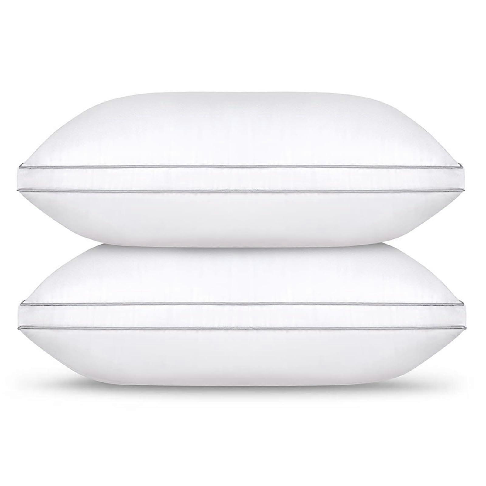 Standard Size Bed Pillows Set of 2 with Ergonomic Neck Support, Hotel Collection Down Alternative