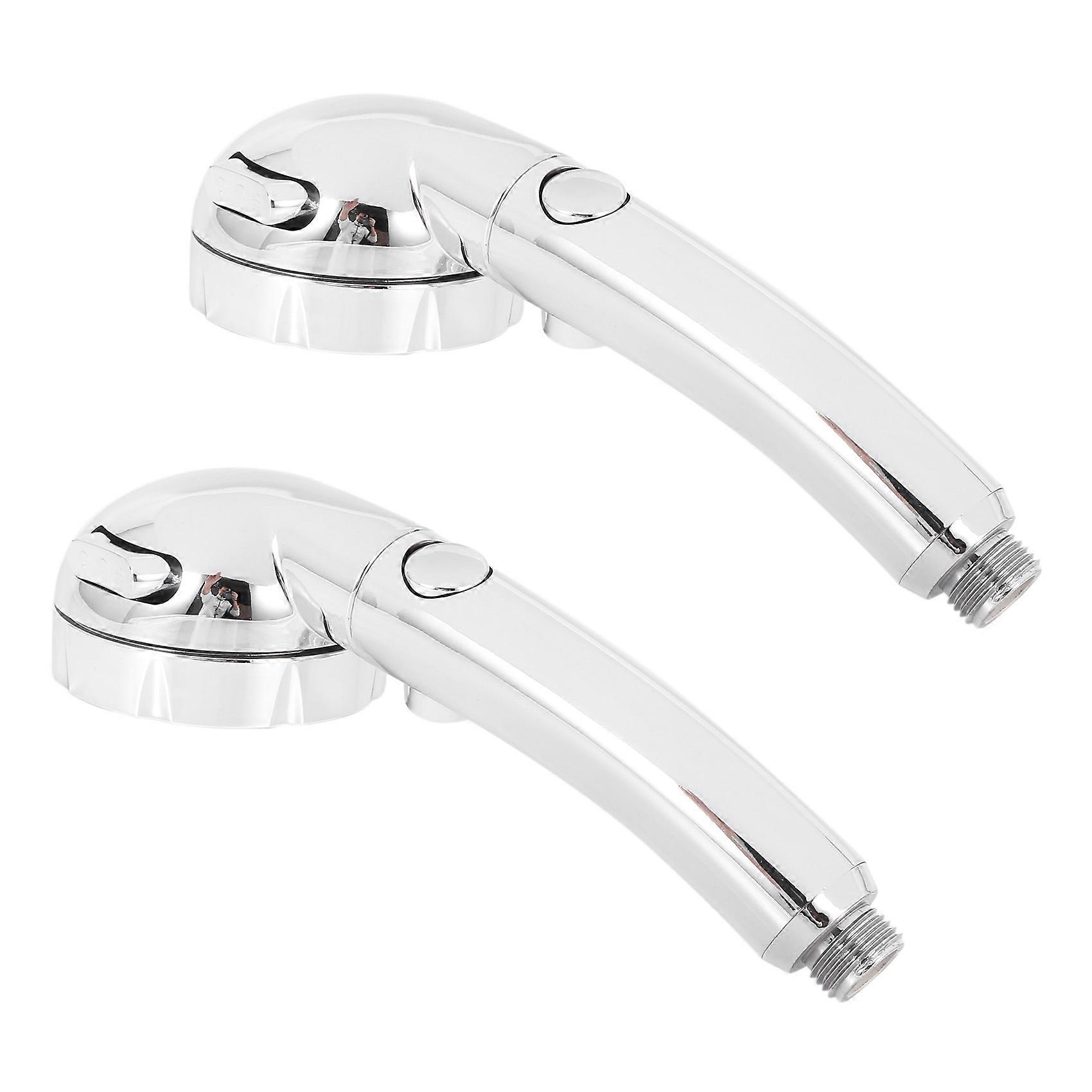 2X Handheld Shower Head High Pressure Chrome 3 Spary Setting with ON/OFF Pause Switch Water Saving