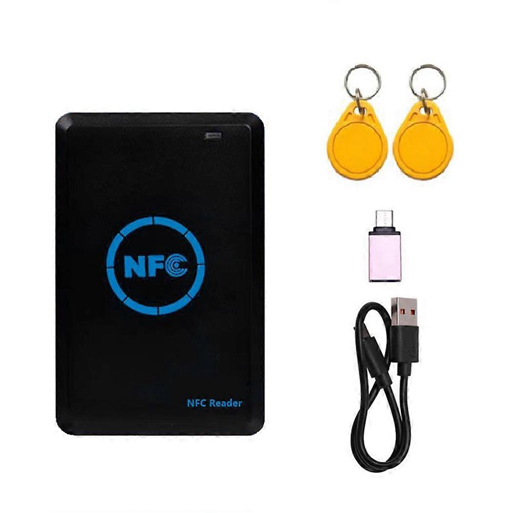 NFC Smart Chip Reader/Writer+2XUID Keychain 125K 13.56M Copier HID Duplicator Tag Clone ID IC Keychain Key Copy