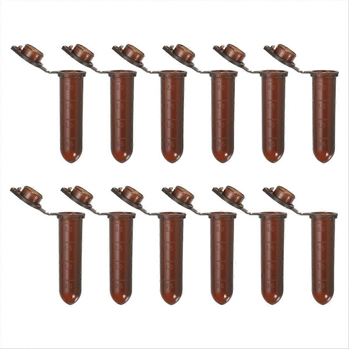 2ML 1000 Pcs Round Bottom Centrifuge Tube with Snap Cap, Brown