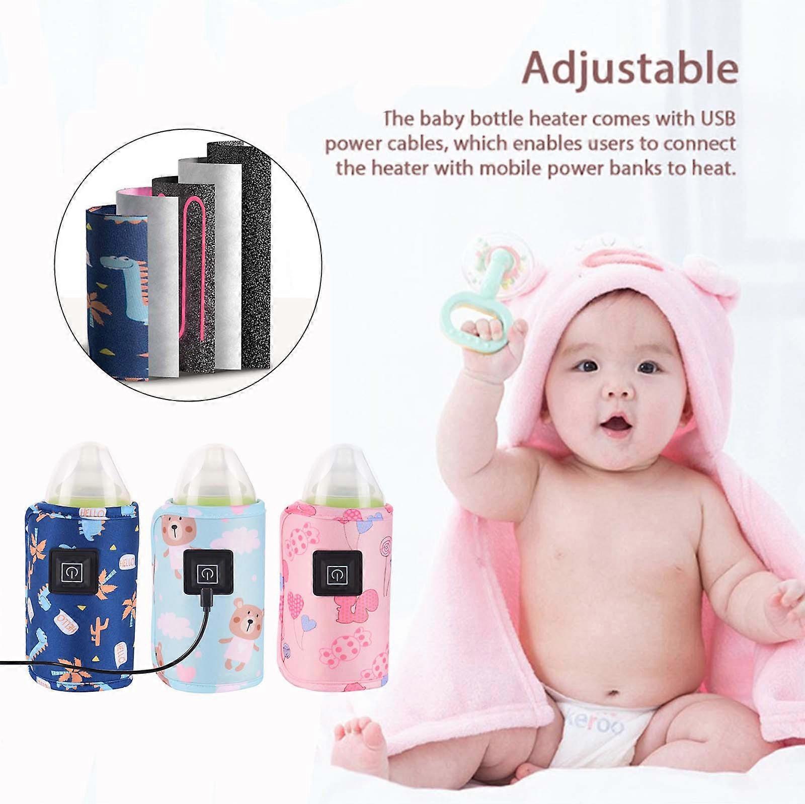 Portable Bottle Warmer for Travel, Wireless & Rechargeable, USB Battery-Powered, Constant Temperature, compatible with baby milk bottles