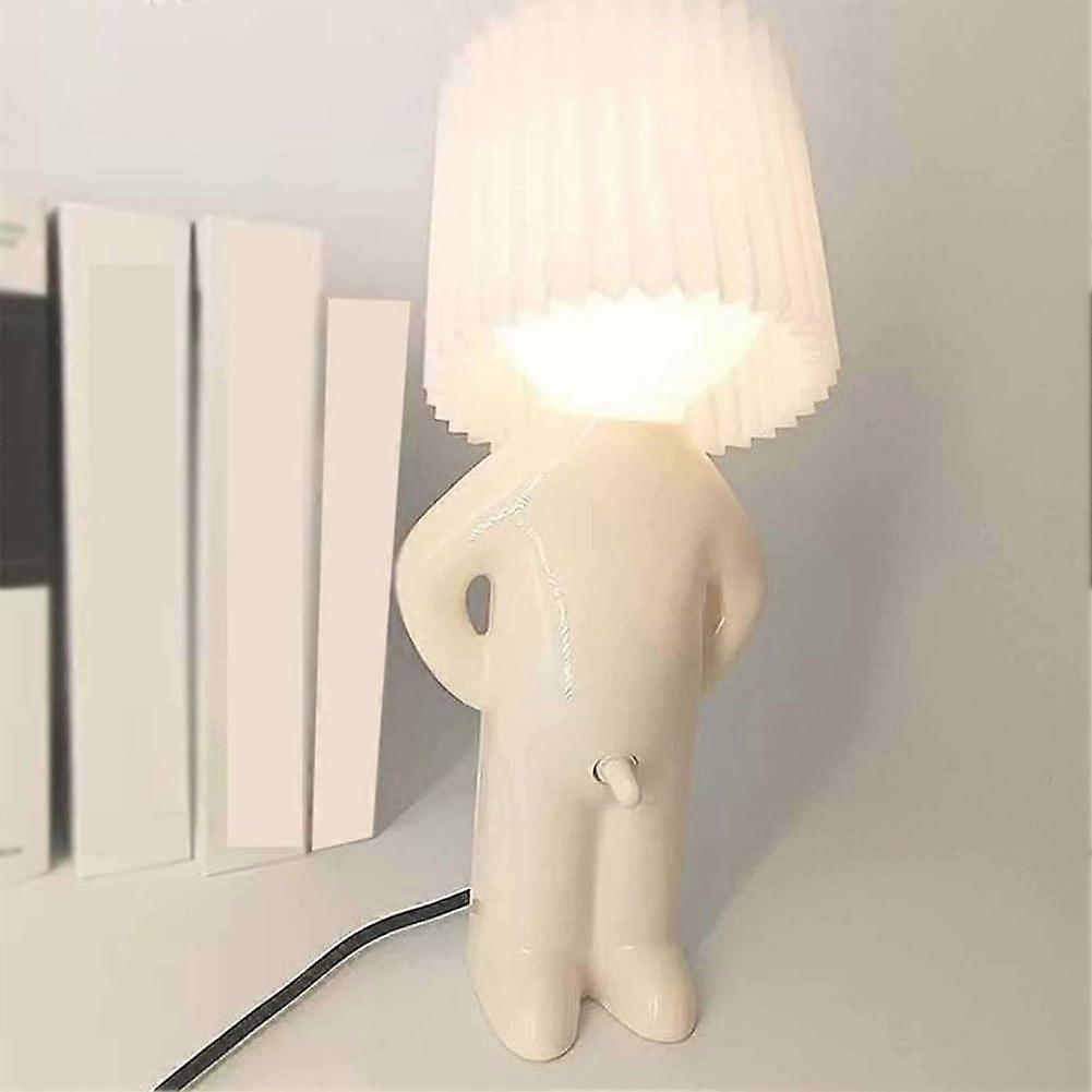 Creative Table Lamp with Unique Artistic Design, Handmade Bedside Night Light for Home Decor White