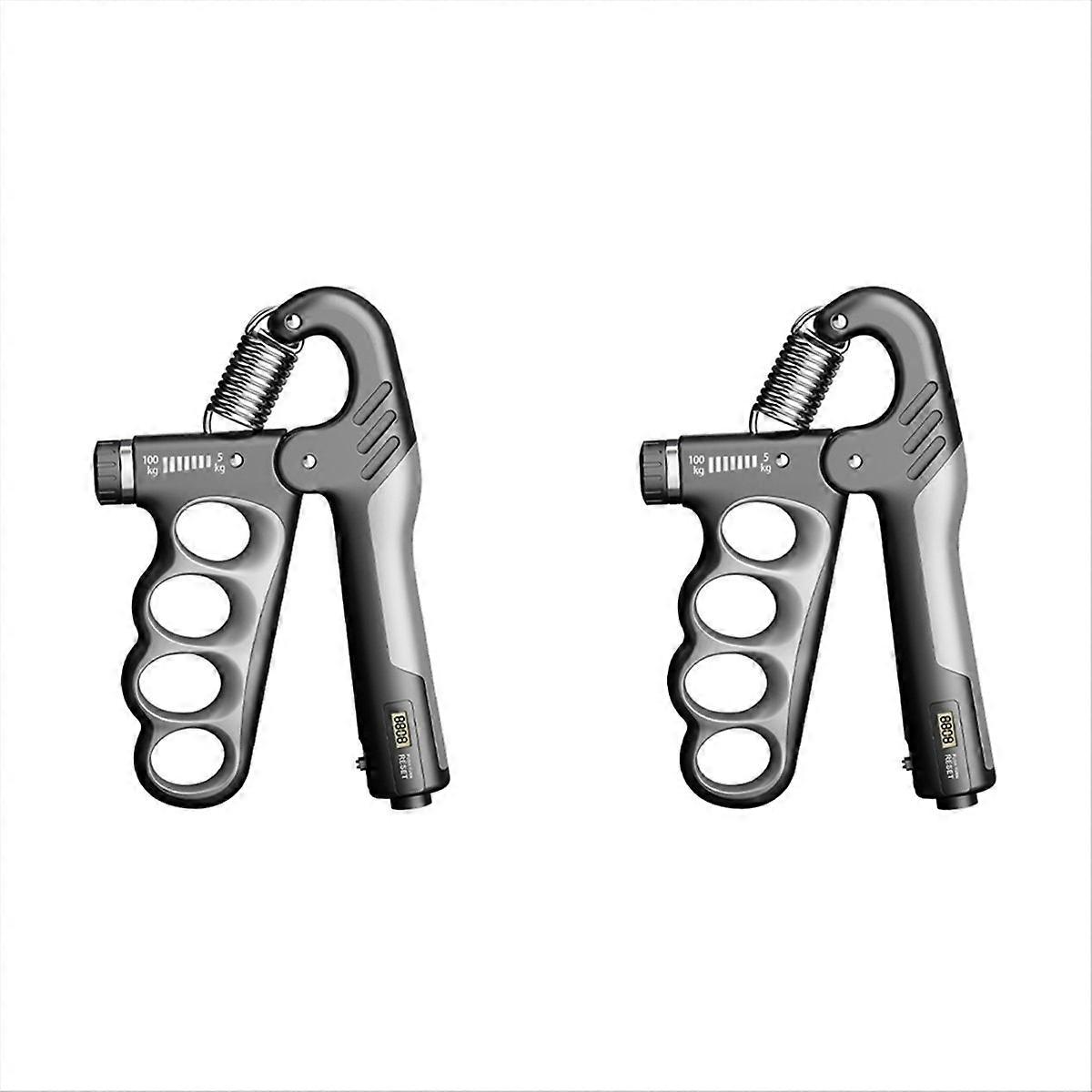 Adjustable Electronic Counting Hand Grip Strengthener Grey