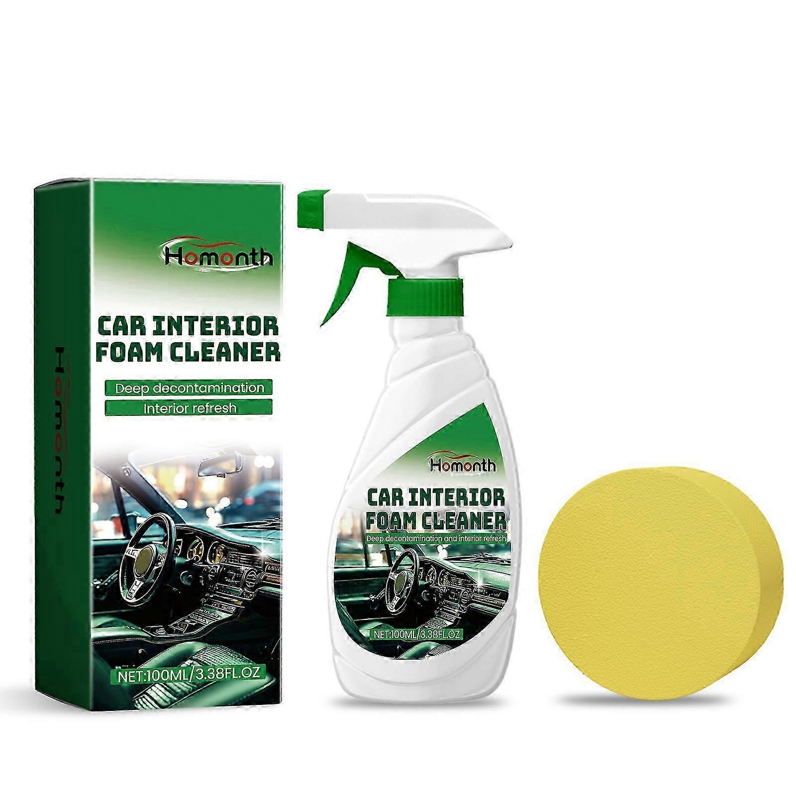 Car Interior Foam Cleaner, Seat Leather Foam Wash Free Decontamination Ceiling Retreader
