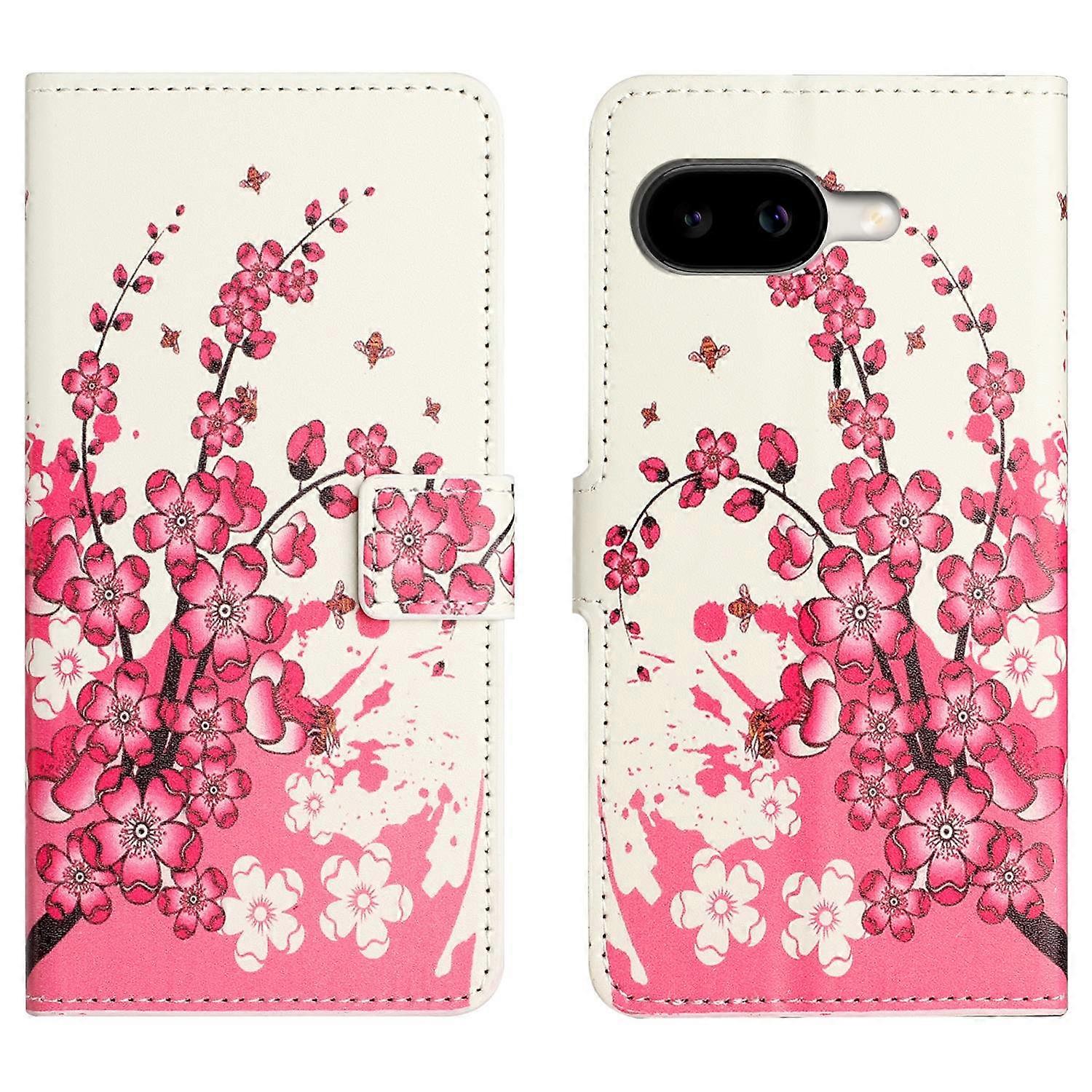 For Google Pixel 10a Case Pattern Print PU Leather Wallet Phone Cover - Plum Blossom