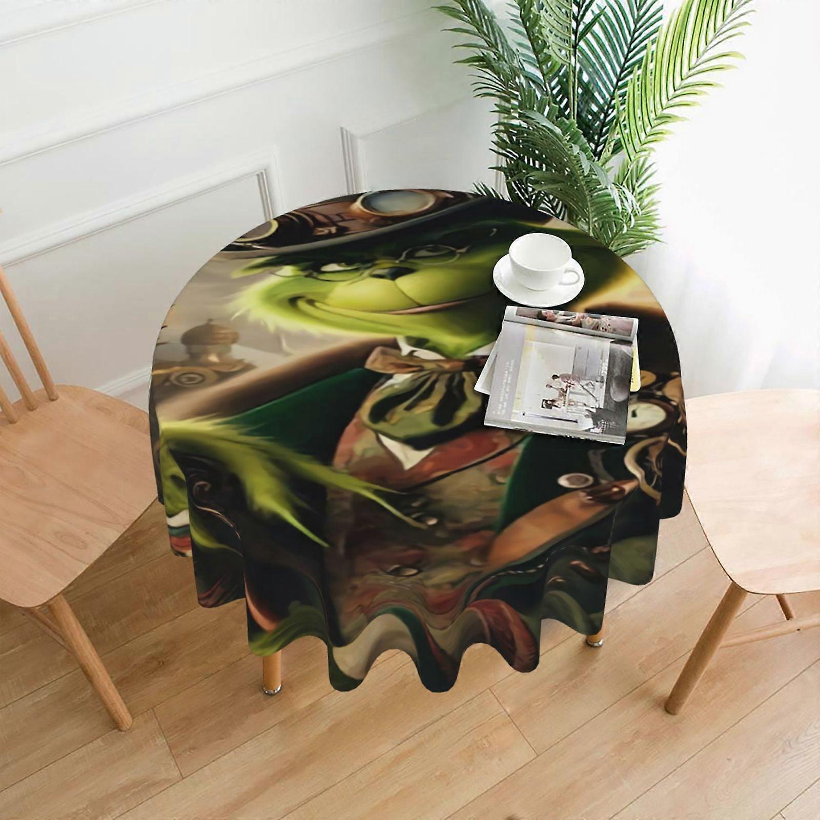 Grin-Ch Rectangular Tablecloth 60in, Water Resistant & Antiwrinkle, Soft Spillproof Fabric for Dining, Parties, Holidays