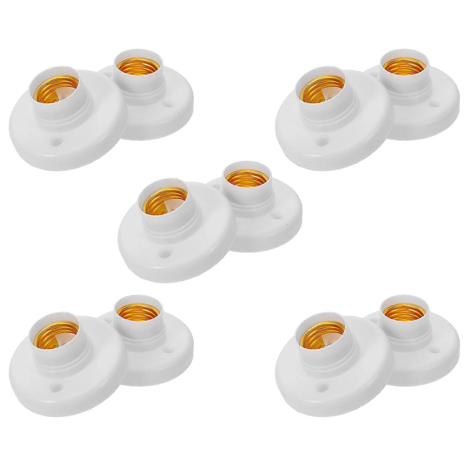 Lamp Socket Replacement Light Holder for DIY 10Pcs White Lamp Sockets