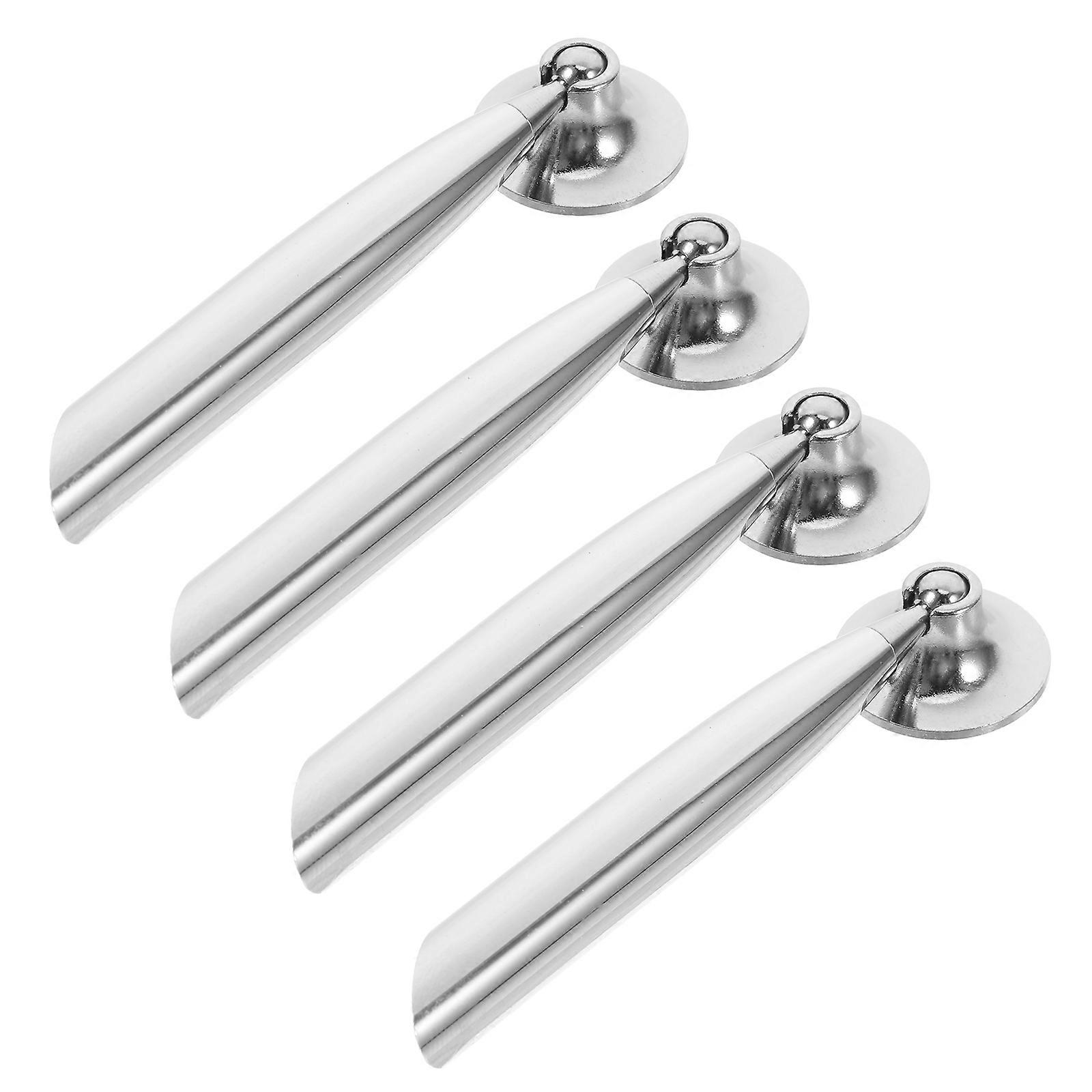 4Pcs Silver Single Pen Stand Holder Metal Pen Base for Office Use