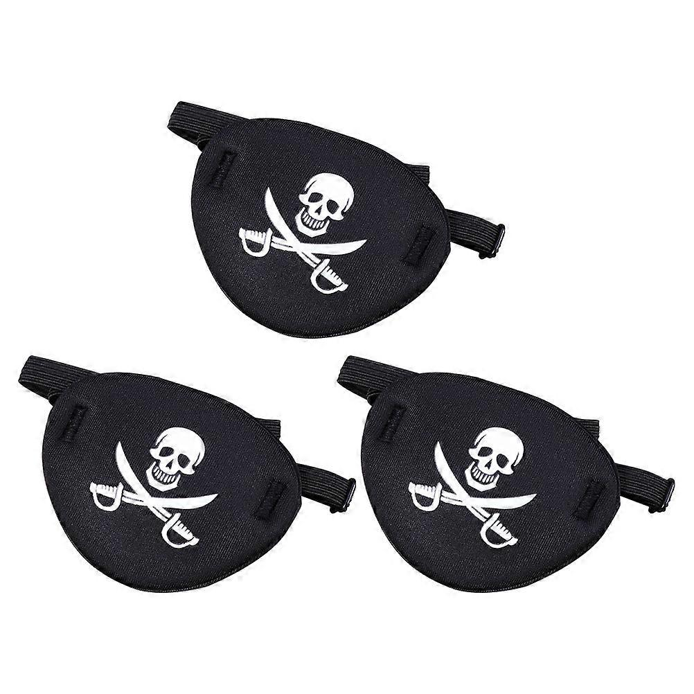 3Pcs Pirate Eye Patch for Decoration Cosplay Black Mask Accessory