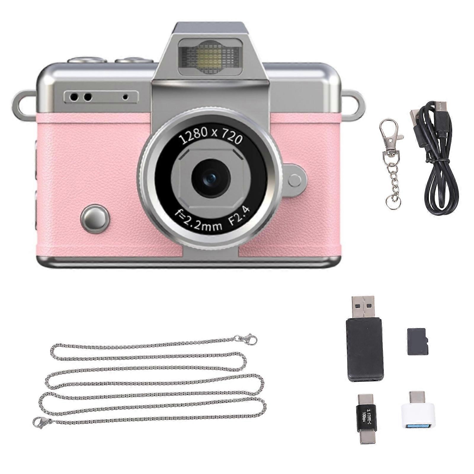 32GB Expandable Storage Keychain Camera Pink 1080P Video Rechargeable Battery OTG Adapter Portable Design Multicolor
