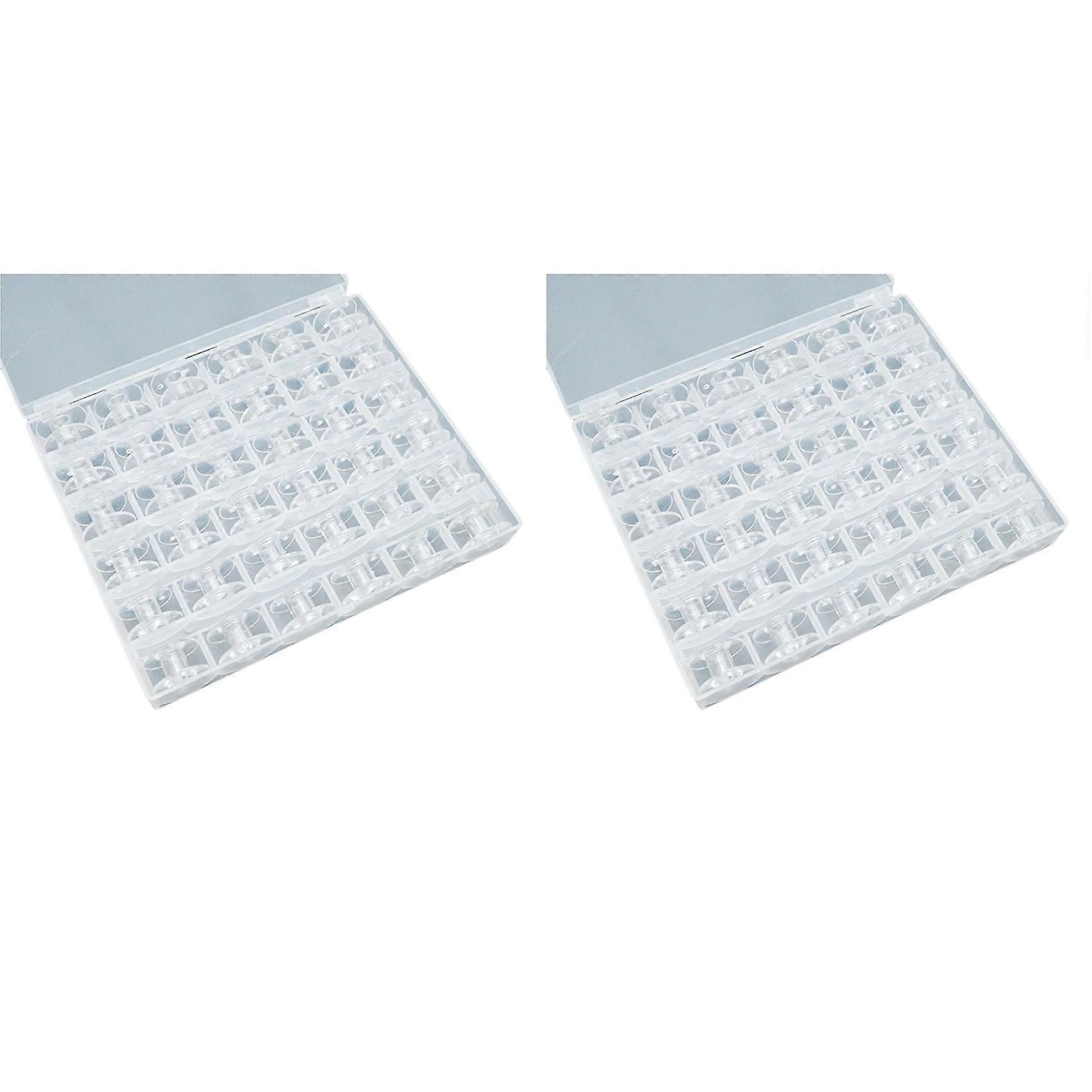 72Pcs Sewing Machine Bobbin, Universal Sewing Bobbins Plastic Sewing Machine Bobbin with Storage Box
