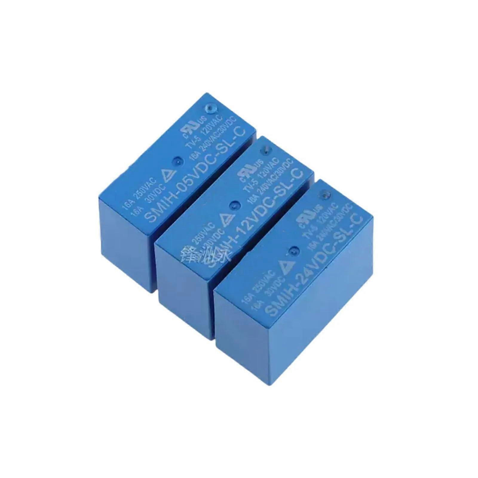 SMIH-05VDC-SL-C 8PIN Relay Module 16A 250V for DC Switching Applications - Pack of 10 Relays