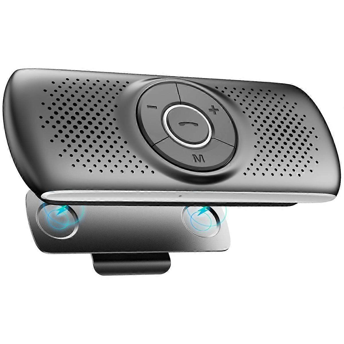 Bluetooth 5.3 Car Speaker, Hands-Free Calls, Music, for Assistant, TF Card Slot, Auto on, Visor Cli