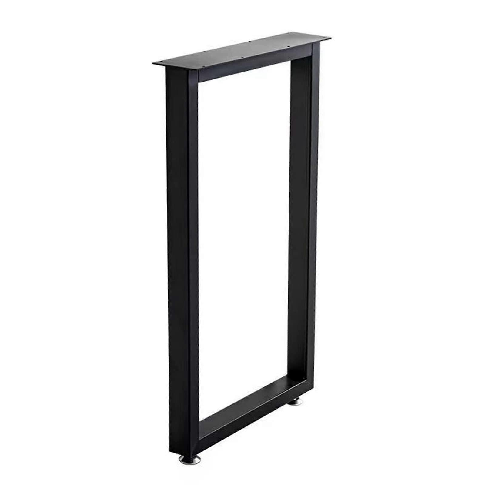 Industrial Table Legs Adjustable Black Steel 70/100cm Heavy Duty Rustic Finish with Leveling Pads