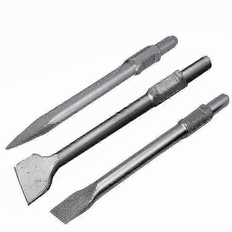 Replacement flat and pointed chisels, SDS hex set for demolition hammers.