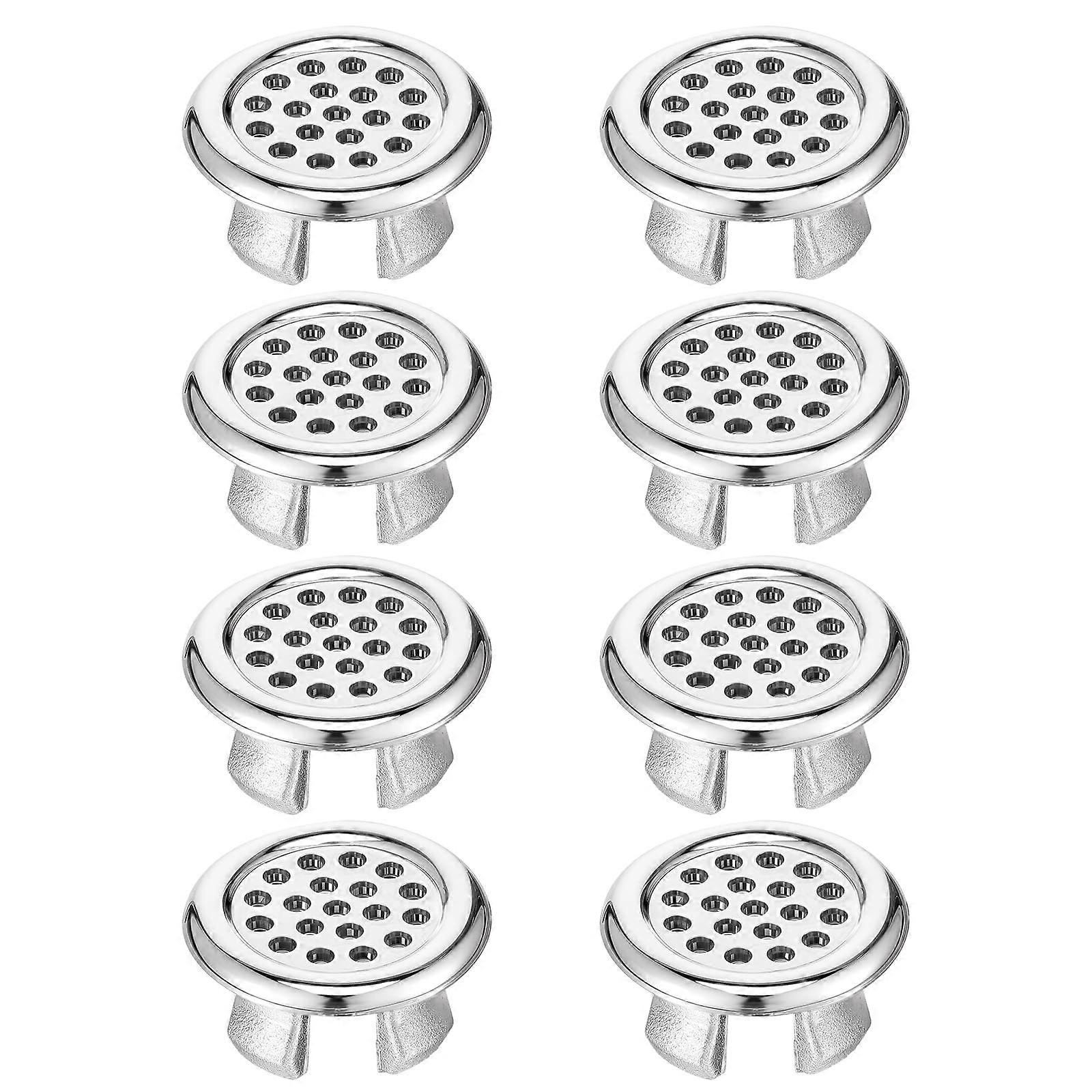 8 Pack Silver Sink Overflow Cover 2224mm RustResistant Easy Install Bathroom Basin Trim Ring