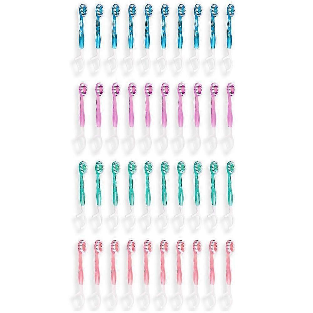 40 Pack Disposable Mini Travel Toothbrushes - 5 in 1 Function, Travel Date Portable Individually Packed
