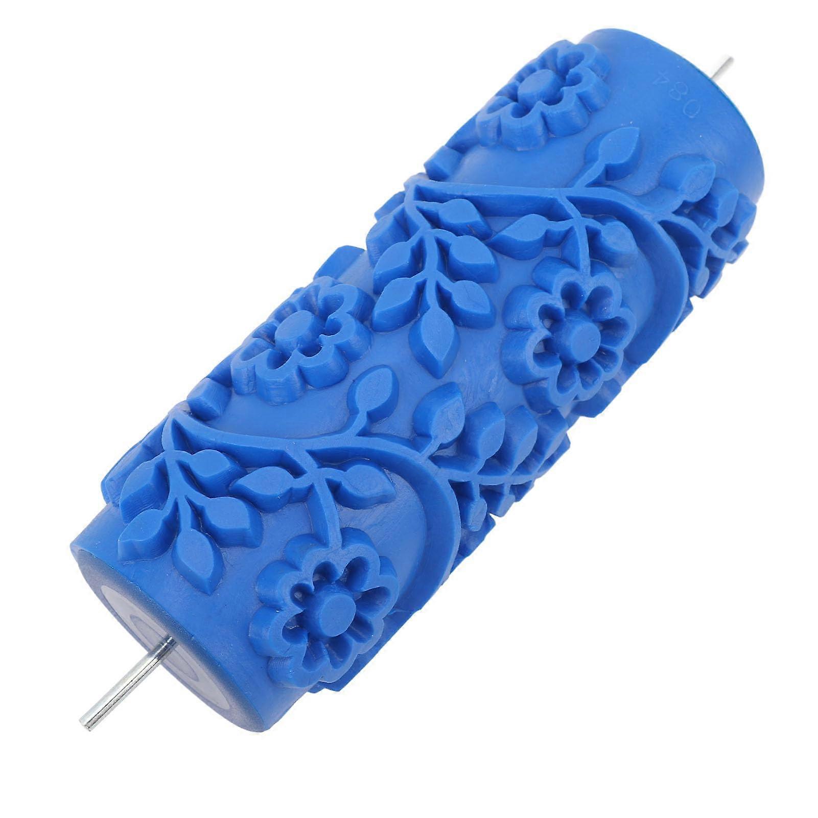 5 Inch Flower Pattern Paint Roller for Walls and Ceilings, Rubber Decorative Texture Roller