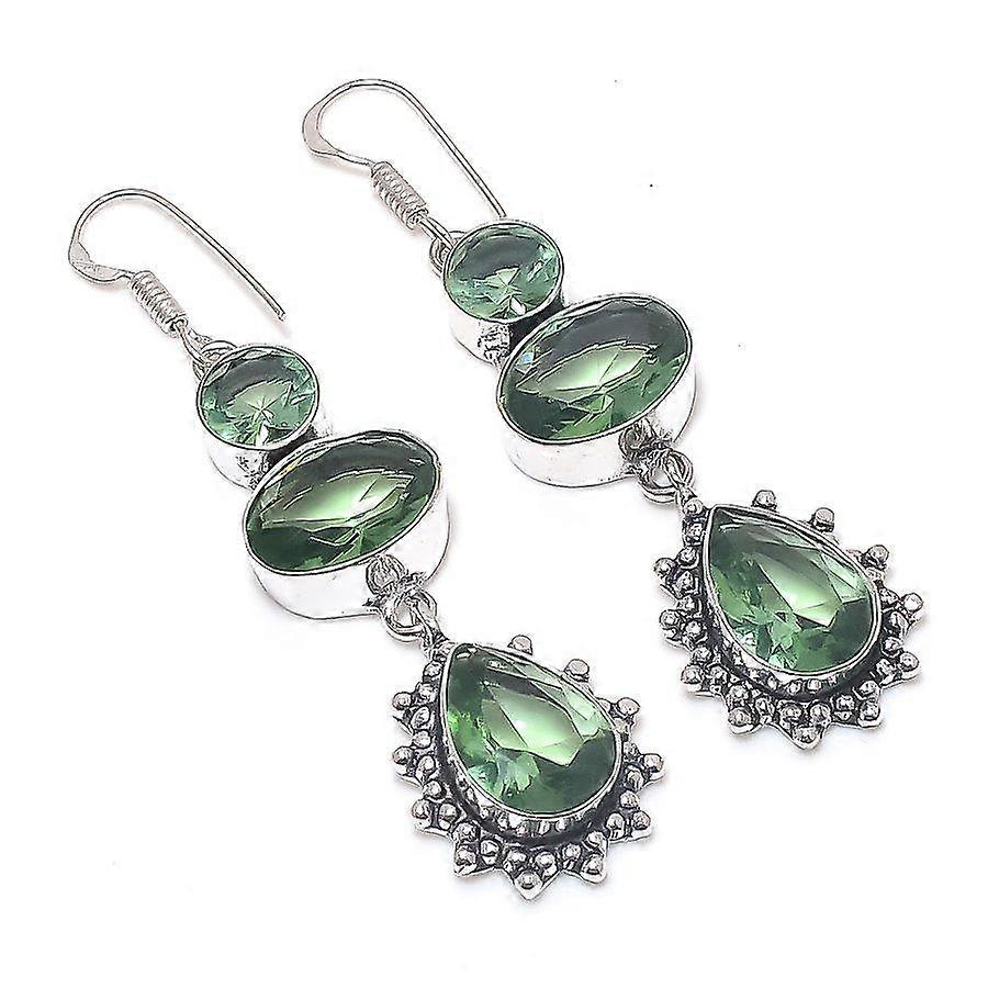 Tsavorite Gemstone 925 Sterling Silver Earring 2.56"