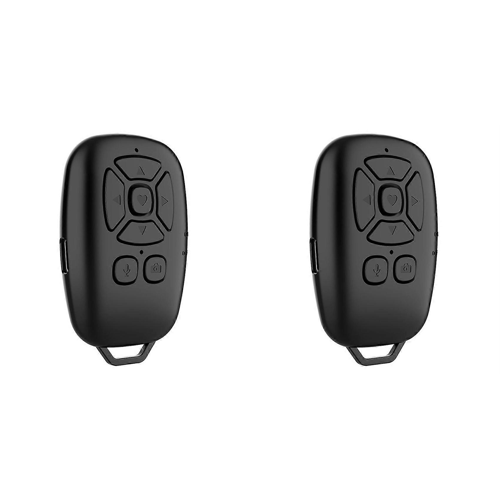 2X Bluetooth Remote Control Selfie Camera Shutter Release Mobile Phone Button E-Book Turn Page Photo Wireless Controller
