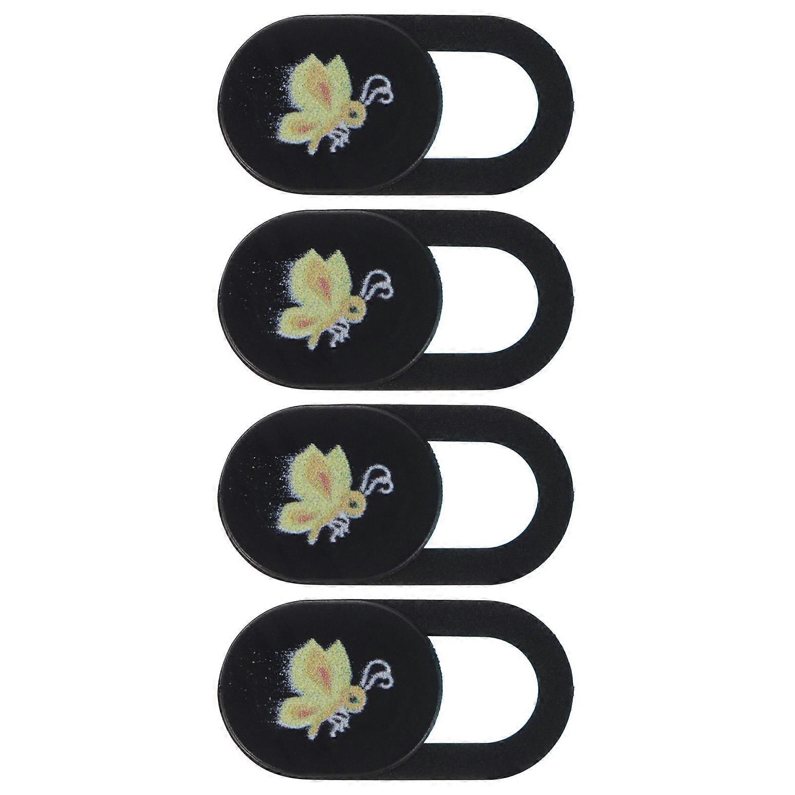 Webcam Cover Black ABS Material for Protection 4Pcs with Bee Pattern