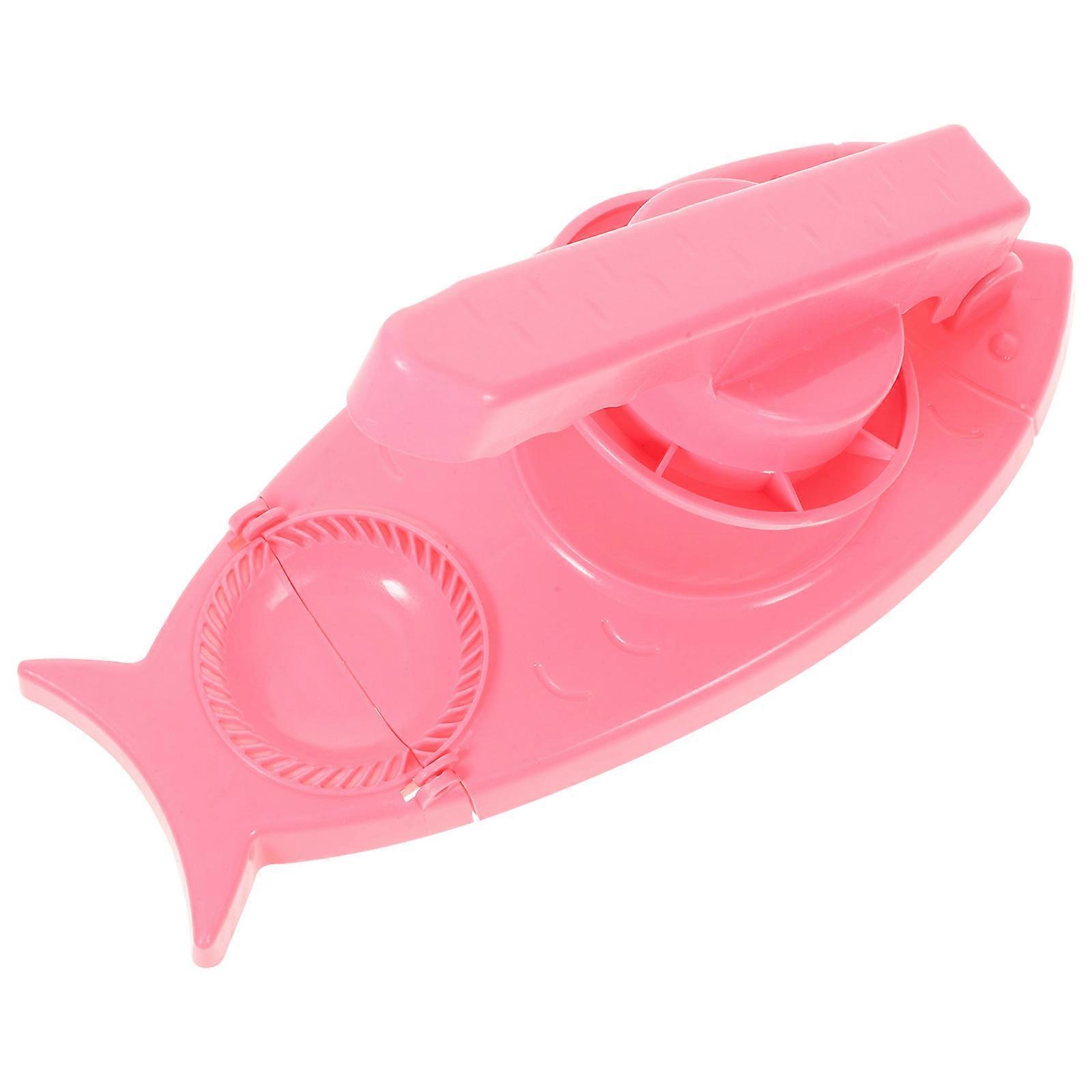 Press Dumpling Wrapper Maker Ergonomic Handle Dough Presser Household Dumpling Presser Pink 28X13X8.5CM 1Pack