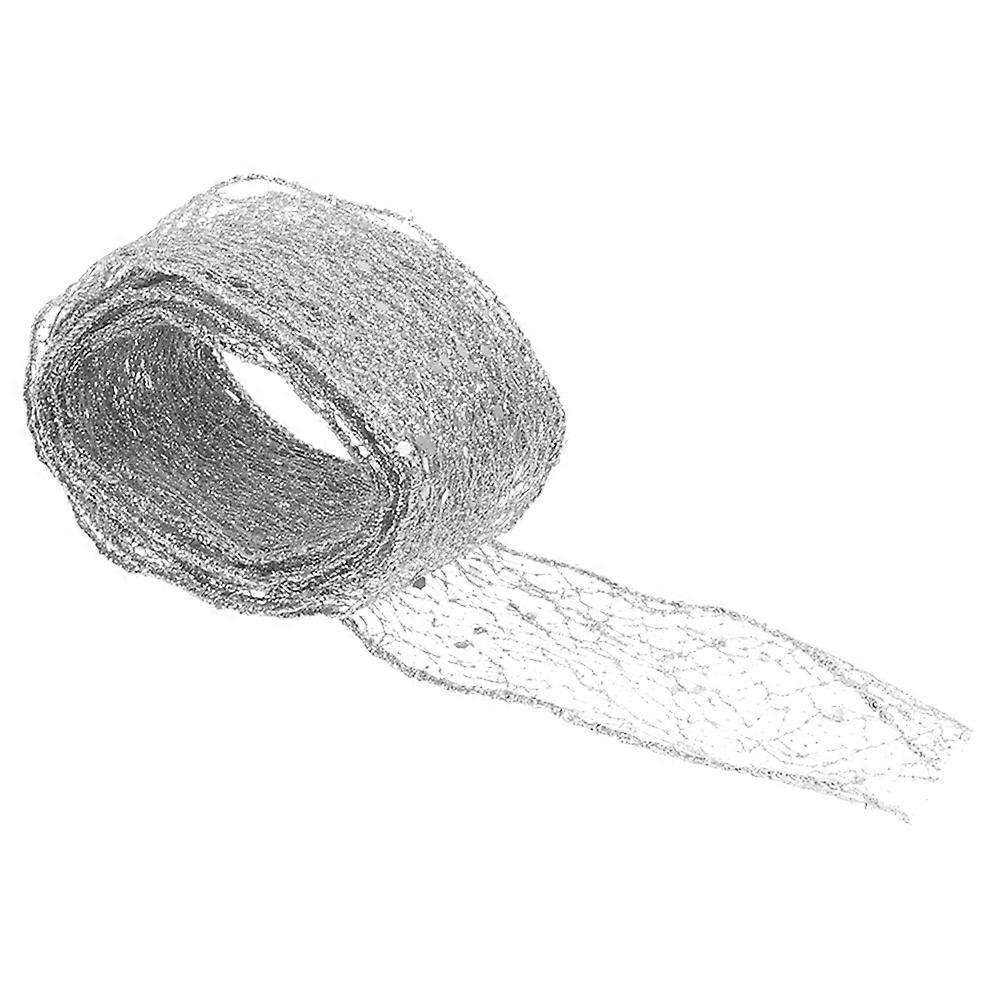 Sølvglitternettrådsbånd til dekoration 1 rulle til hobbyprojekter