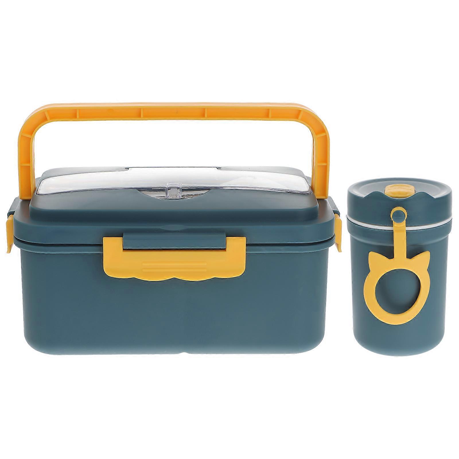 Bento Box Creative Lunch Container for Storage 1Set Blue Plastic Case