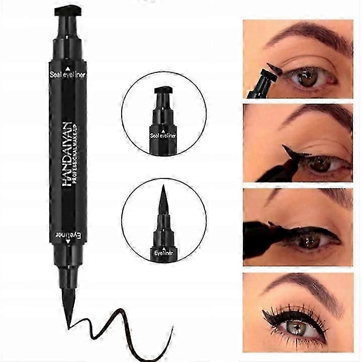 Eyeliner Pen Stamp Durable Waterproof 2 In 1 Black