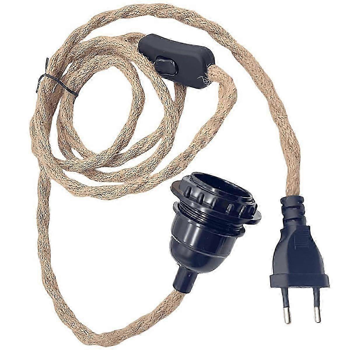 E27 Plug-in Pendant Light with 4.5M Rope, Switch & Socket