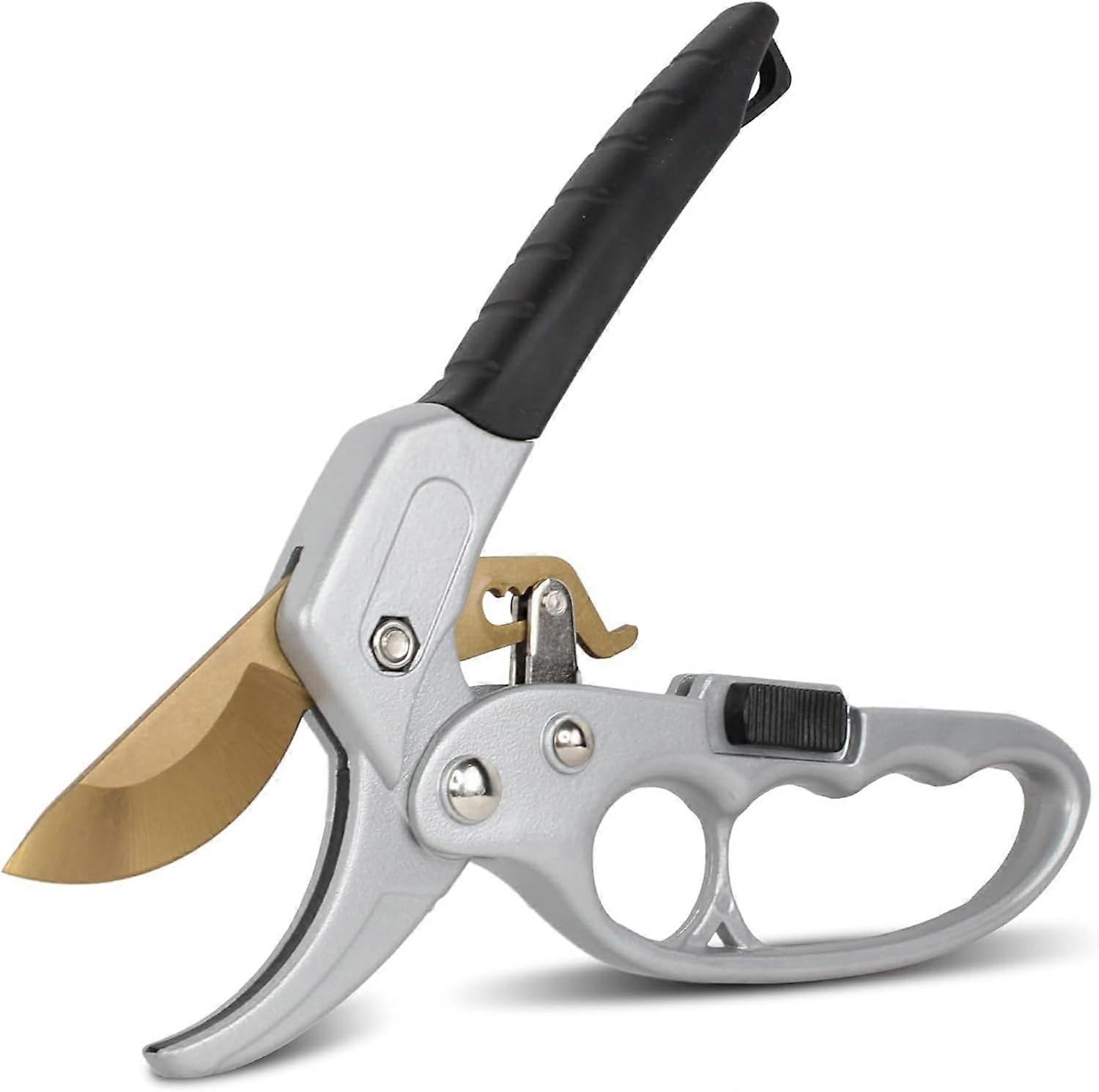Titanium alloy ratchet garden pruning shears