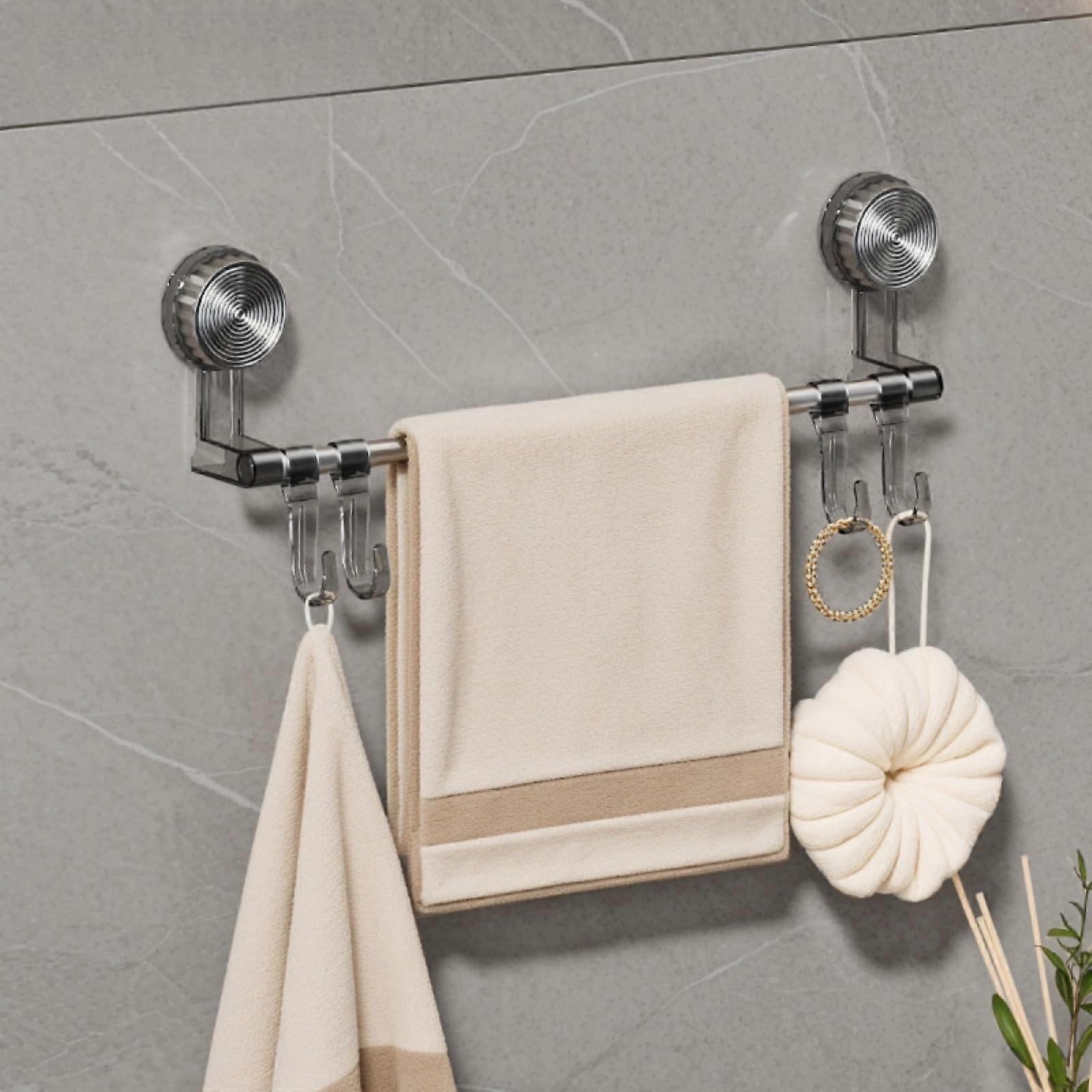 Bathroom Suction Cup Towel Rack with Tool Adjustable Corner Design, RustResistant Expandable Storage