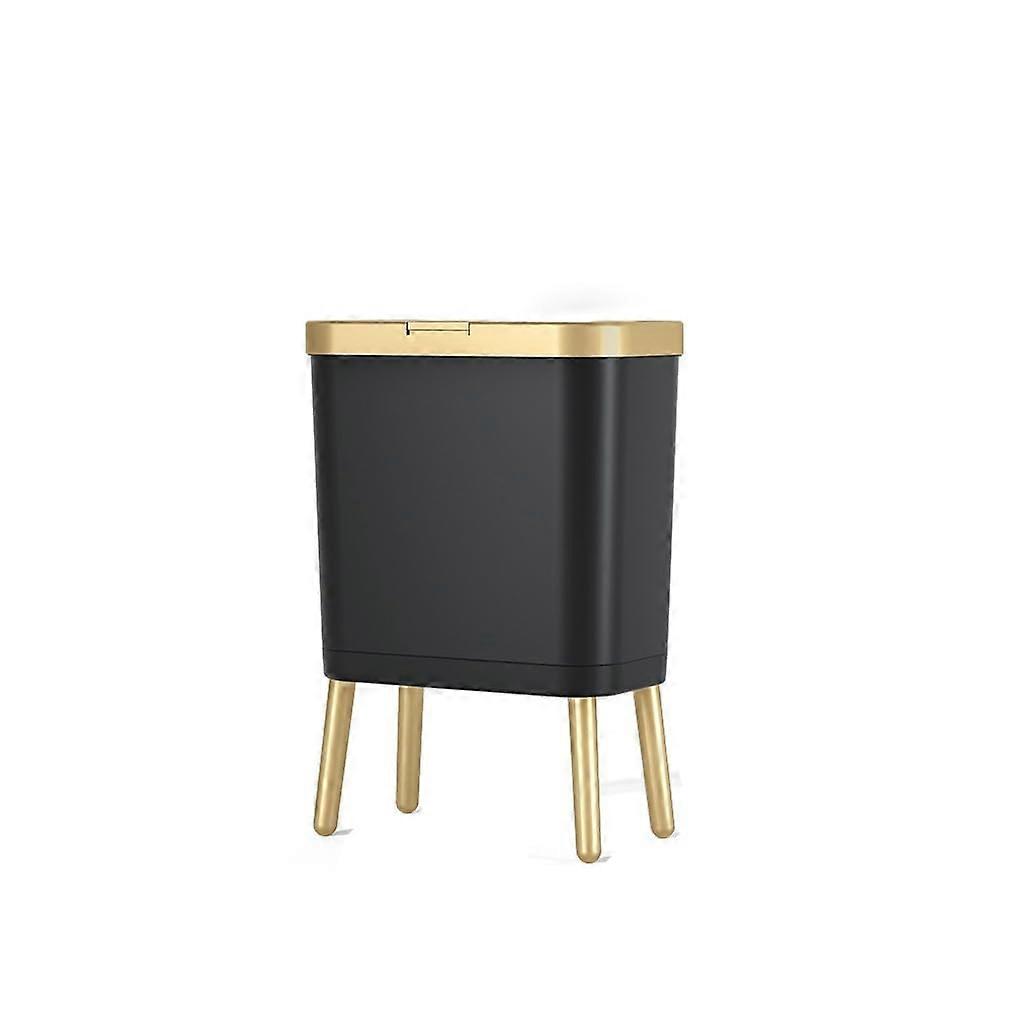 Kitchen Trash Can with Lid, Tall Slim Press Garbage Bin, Odor Blocking for Small Spaces