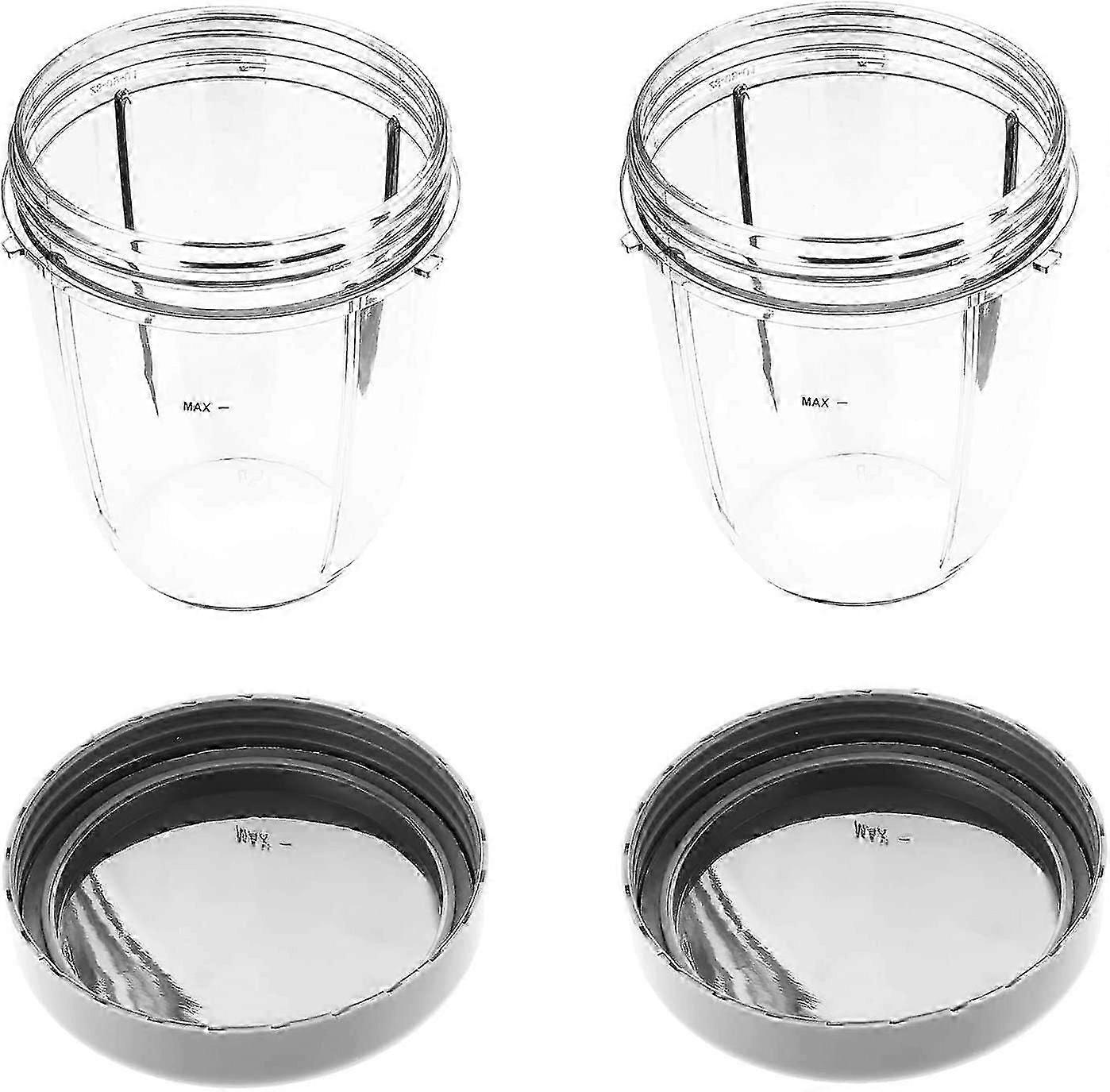 2-pack 18oz Cups With Replacement Lids For Nutribullet 600w/900w Blender